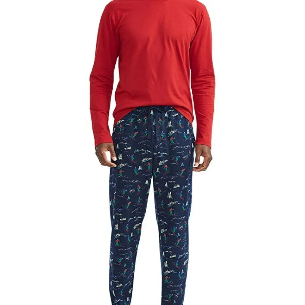 NWT POLO RALPH  LAUREN MEN'S COTTON 2‎ PIECE PAJAMA SET BLUE RED